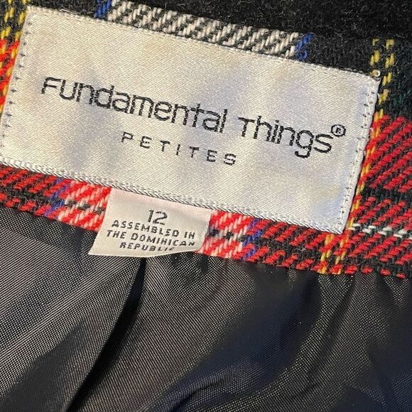 Vintage 90’s Fundamental Things Tartan Plaid Blazer 12P - Picture 6 of 7